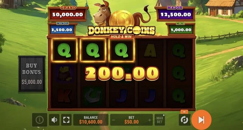 Donkey Coins Hold & Win - startar Hold & Win-läget